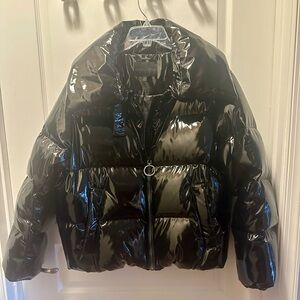 Beautiful Kendall & Kylie Glossy Black Jacket